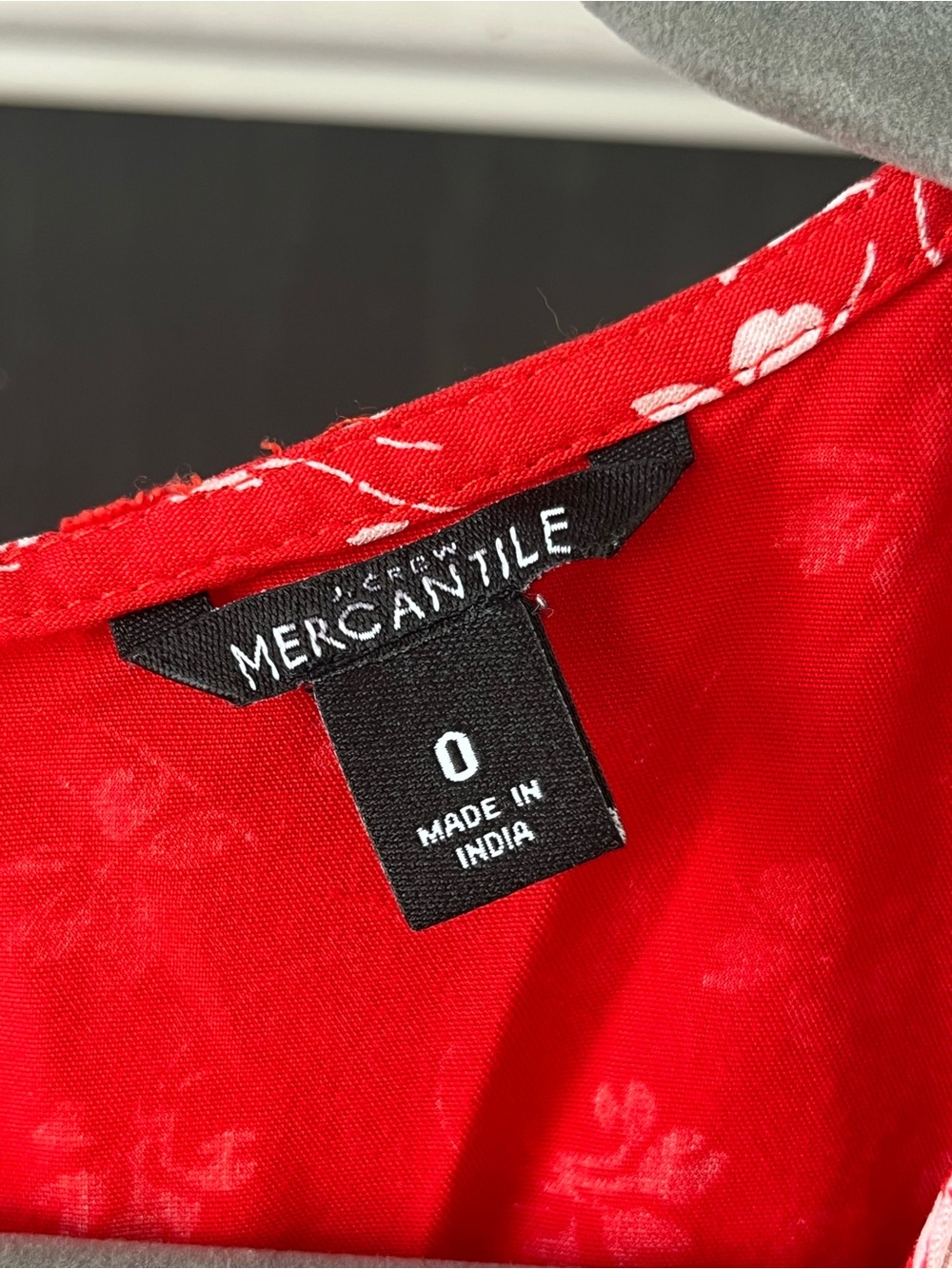 J.Crew Mercantile red floral faux-wrap dress with a ruffled hem - Picture 4 of 15